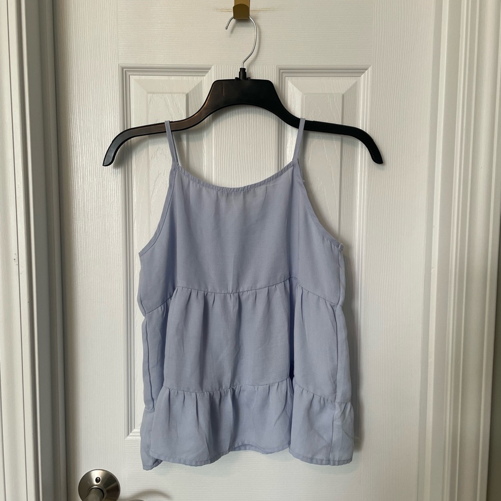 Paper Crane light blue tiered camisole top with buttons - Picture 3 of 5